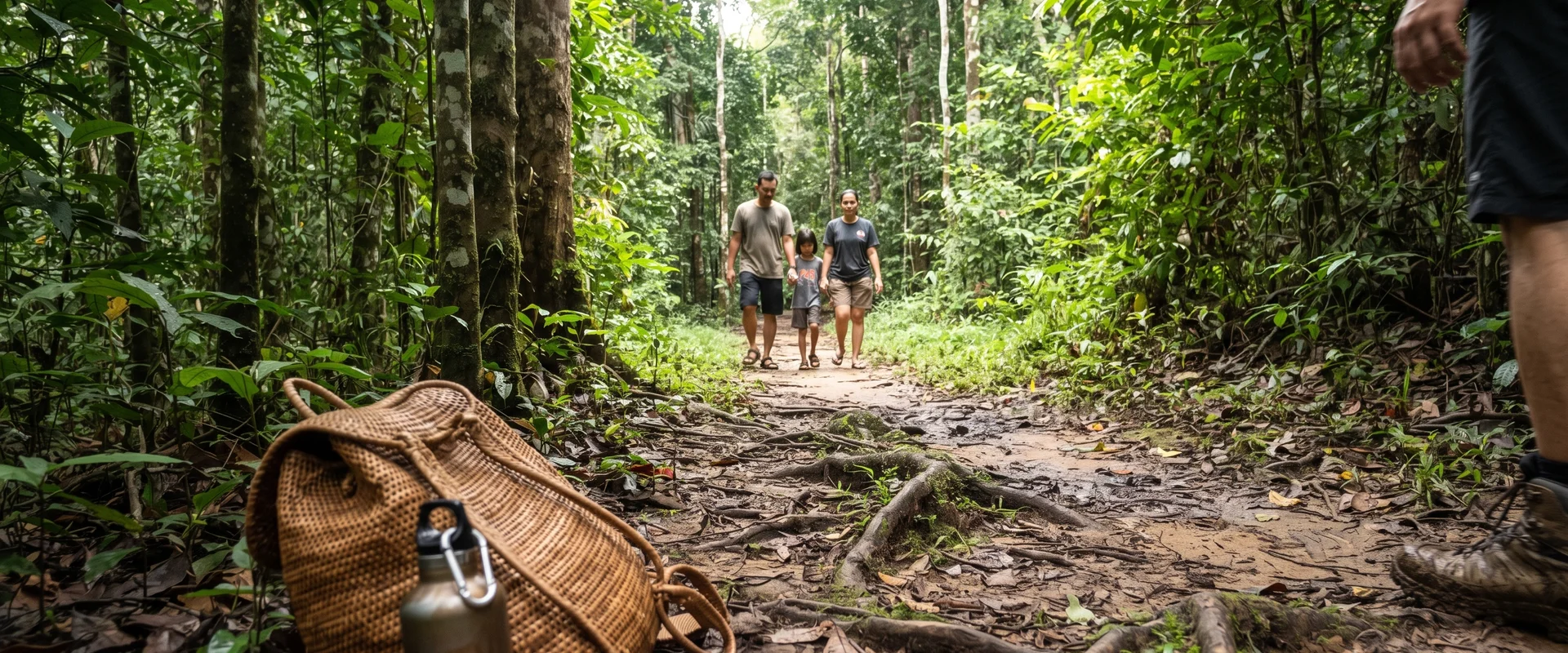 A quiet jungle trail in Taman Negara in the afternoon